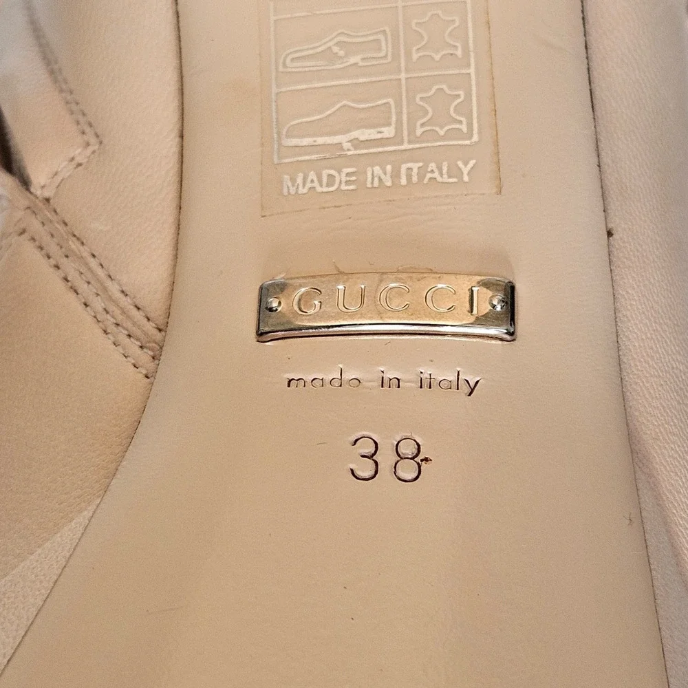 Gucci Skin Rose 627992 G Logo Tiarah Leather Platform Boots/Booties Size 38‎